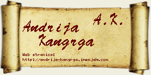 Andrija Kangrga vizit kartica